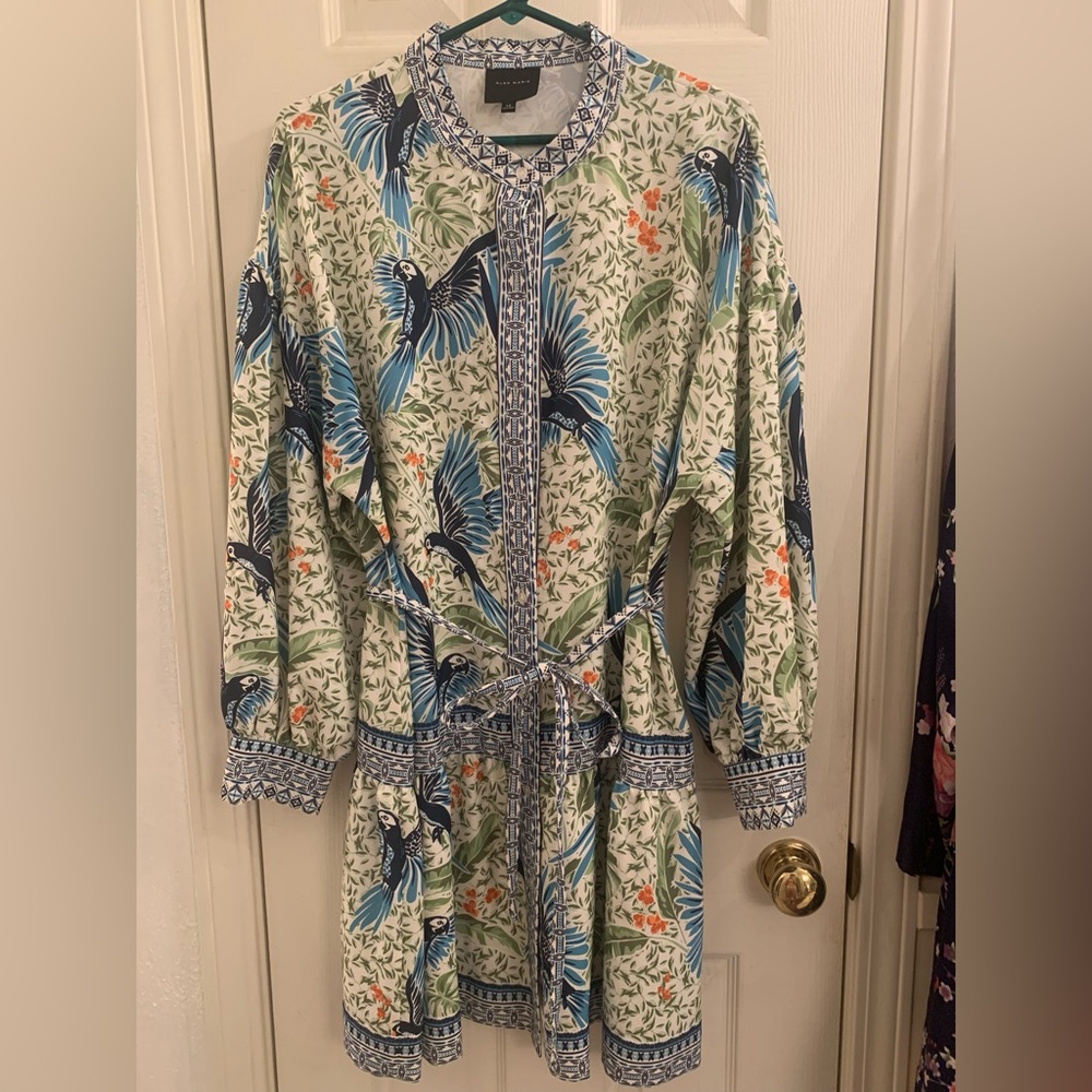 Alex Marie Blue and White Patterned Dress
